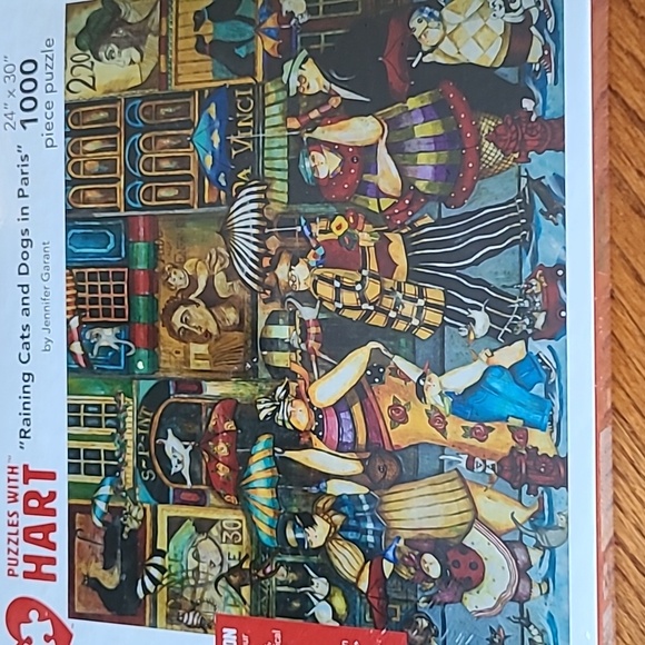 Puzzles with Hart "Raining Cats & Dogs in Paris" 1000 Piece Jigsaw Puzzle - Picture 2 of 10